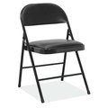 Officesource Steel Folding Chairs Steel Folding Chair with Padded Seat and Back, 4PK 1631VBK